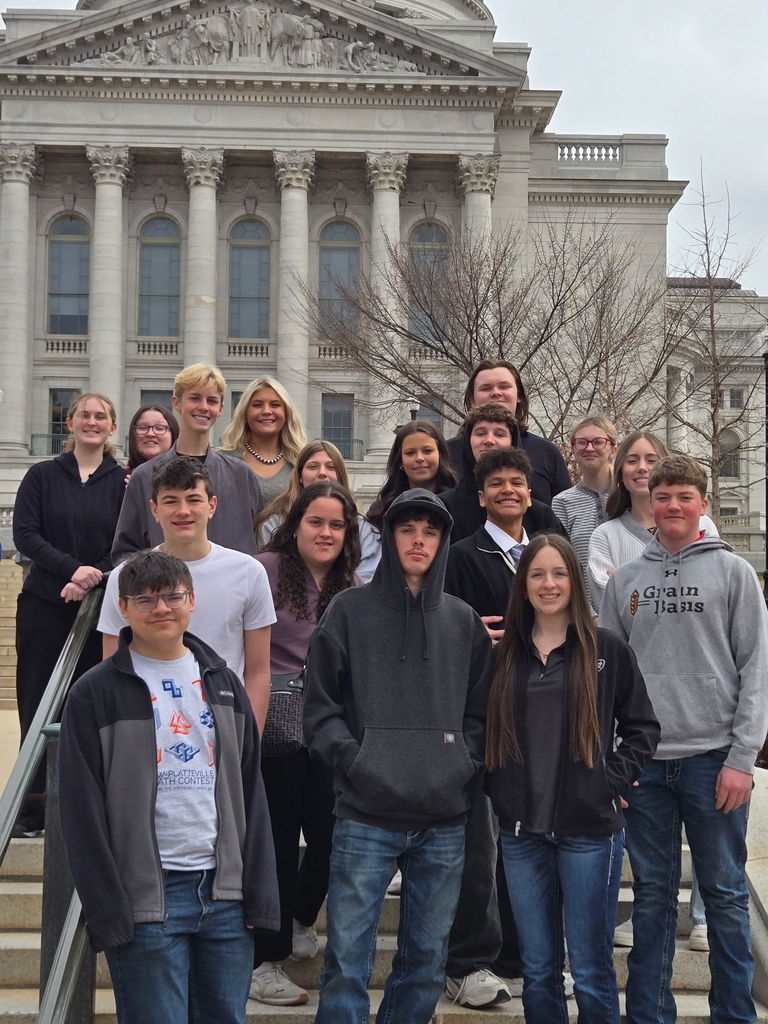 Students in Front of Madison Wisconsin Capitol