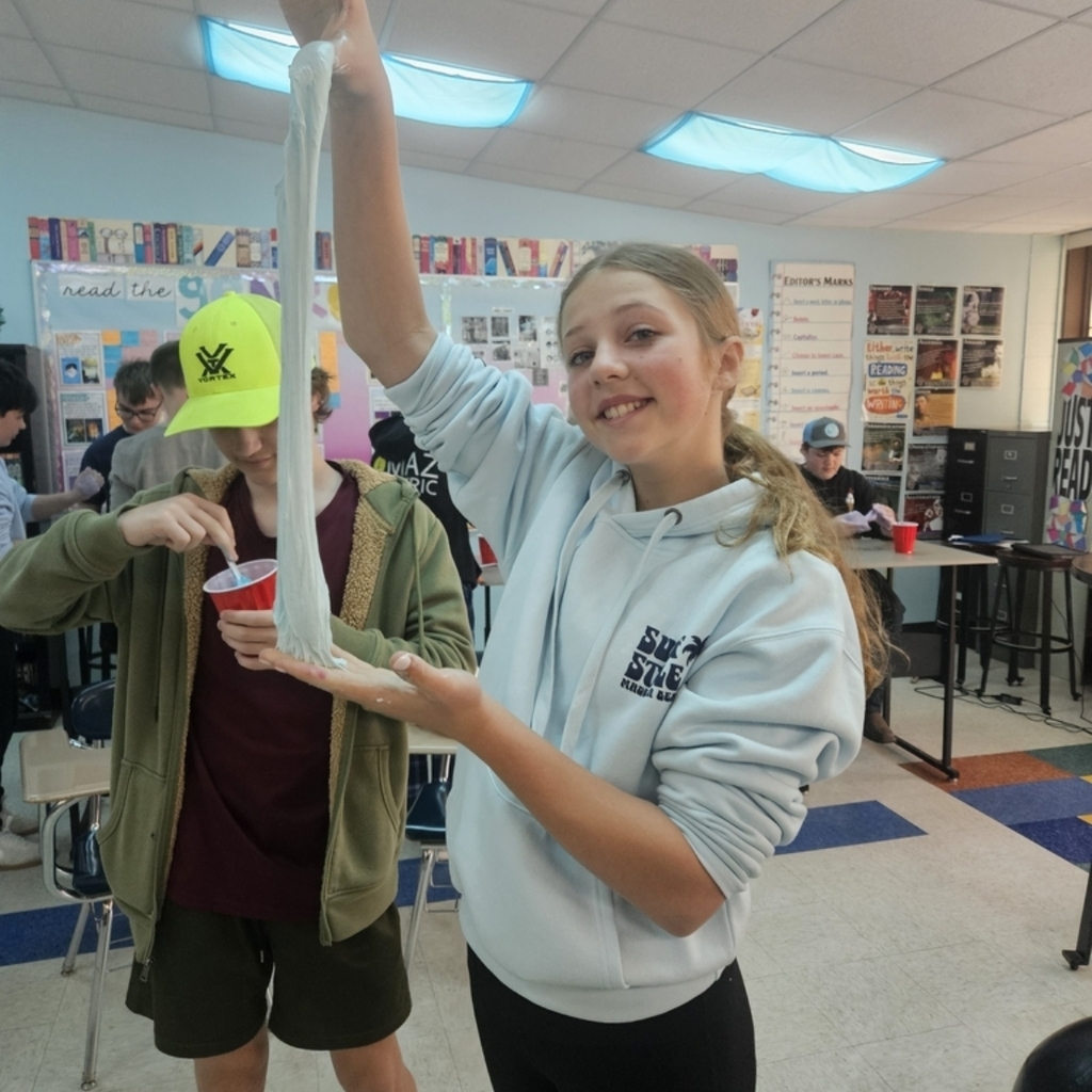 student with slime