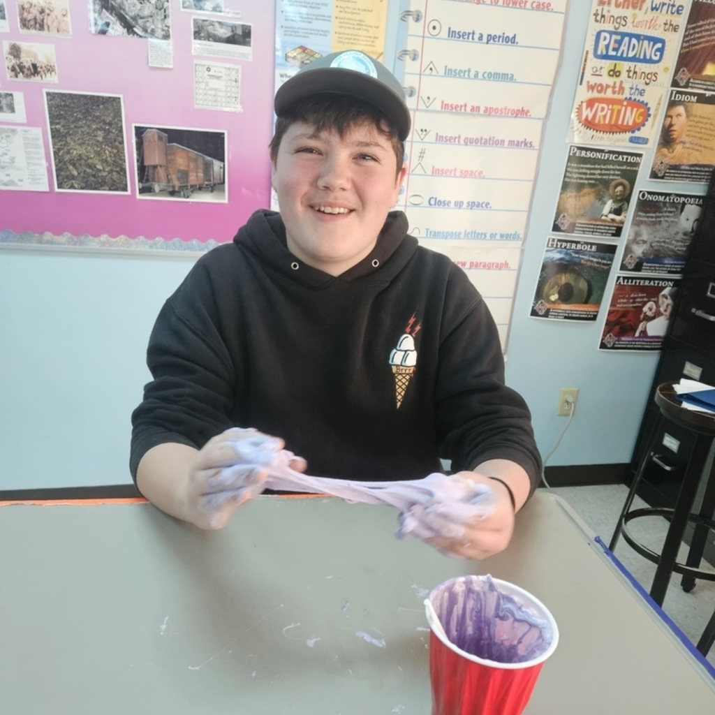 student with slime