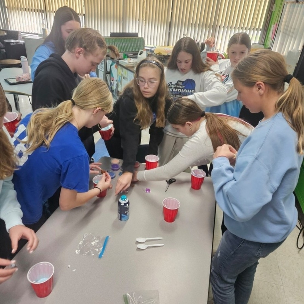 students creating slime