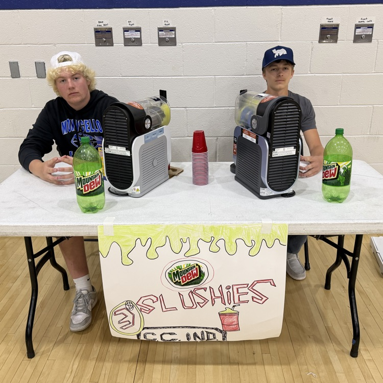 students with slushy machines