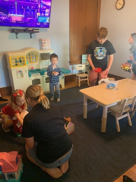 students at daycare