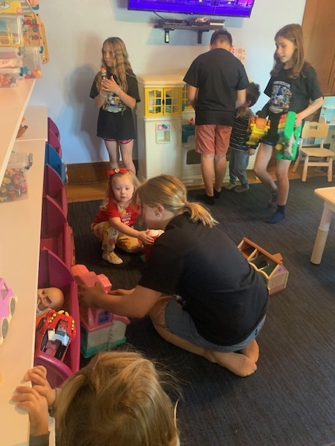 students at daycare