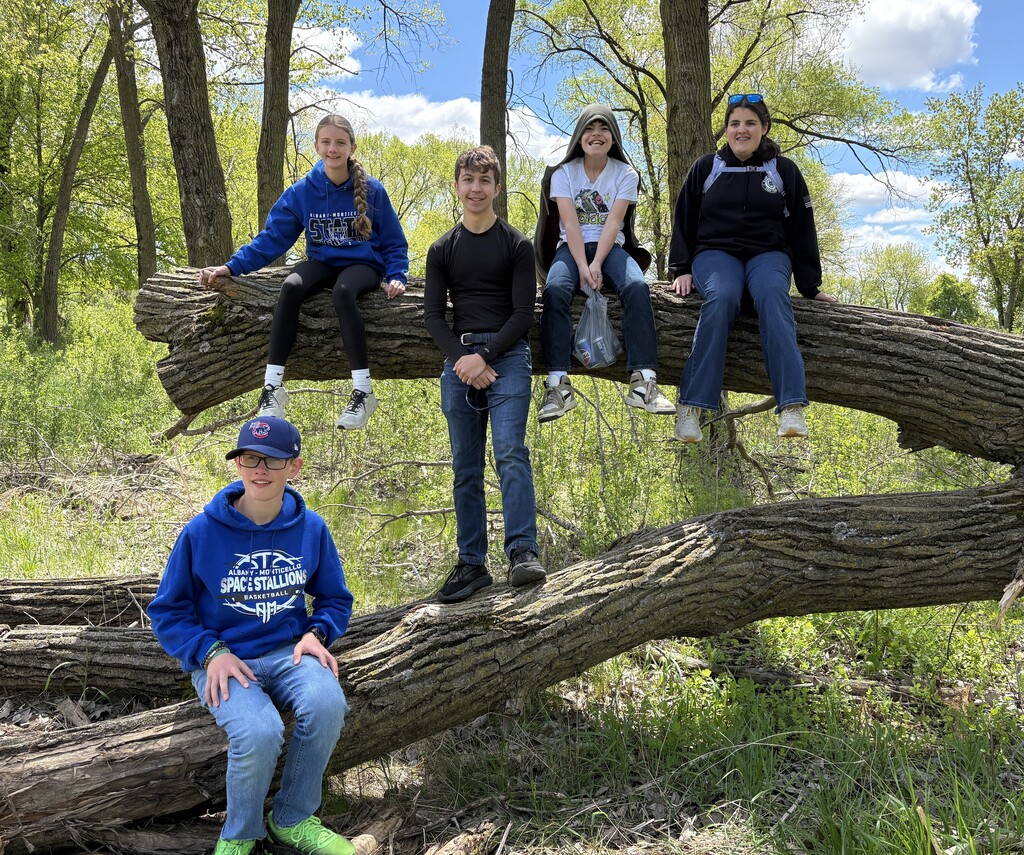 students on tree