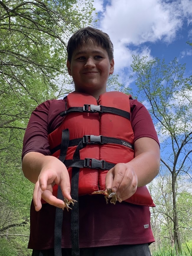 camper with crawfish