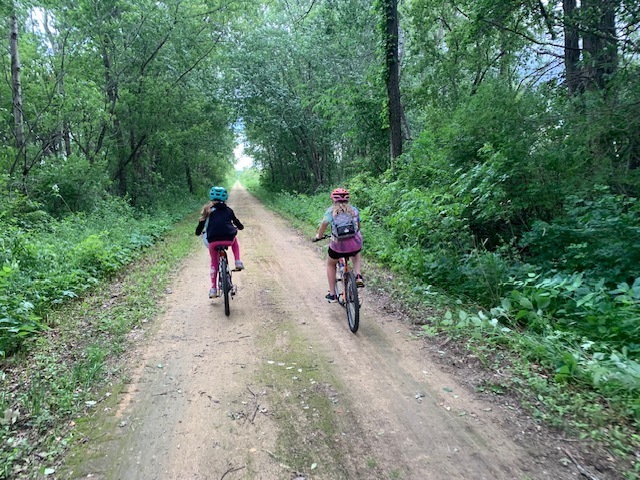 students biking