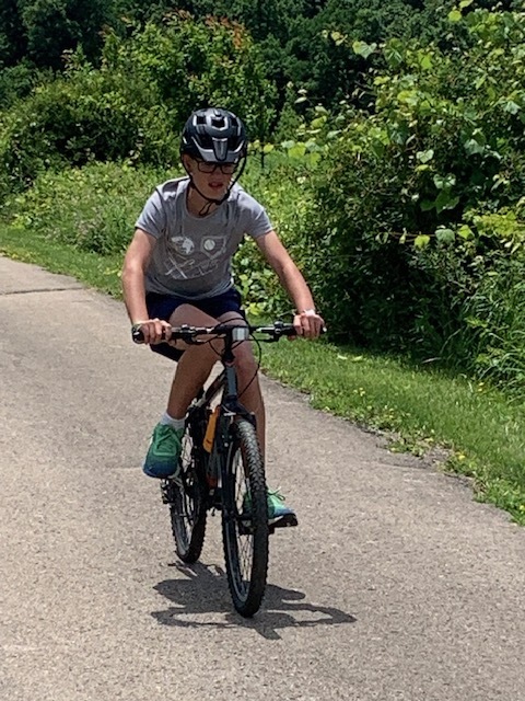 student biking