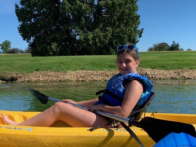 girl kayaking