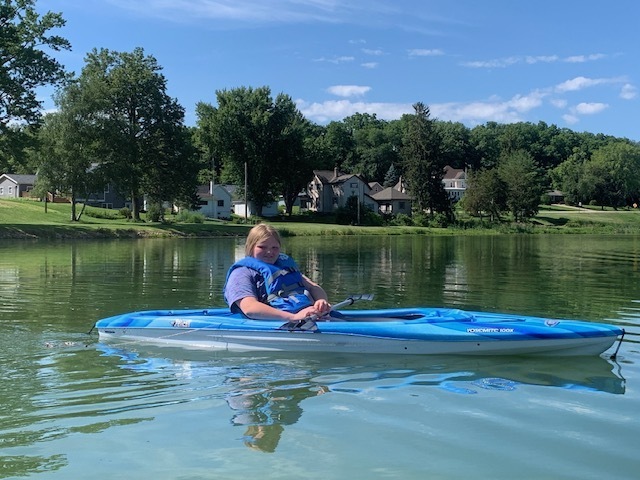 girl in kayak
