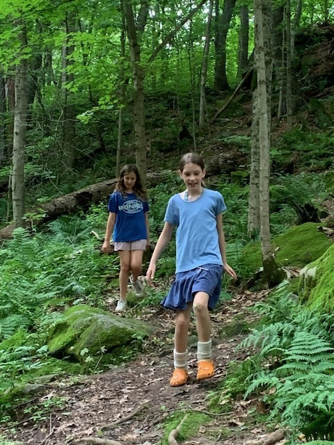 Two middle school students hiking at Governor Dodge State Park