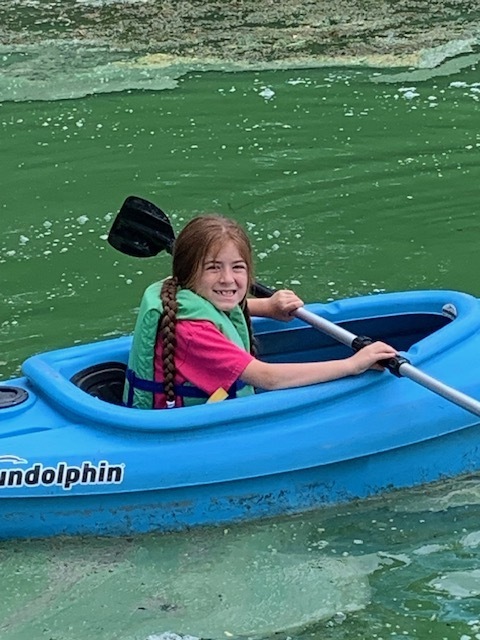 elementary student kayaking