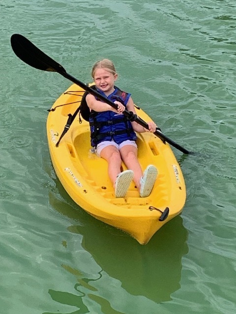 elementary student kayaking