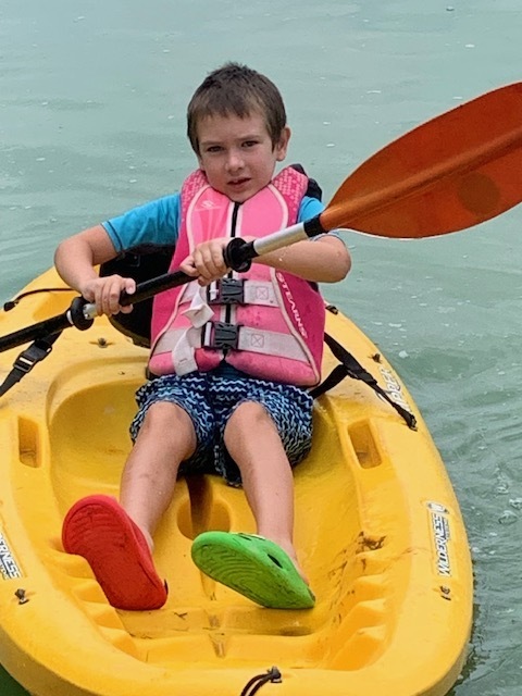 elementary student kayaking