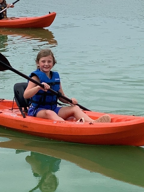 elementary student kayaking