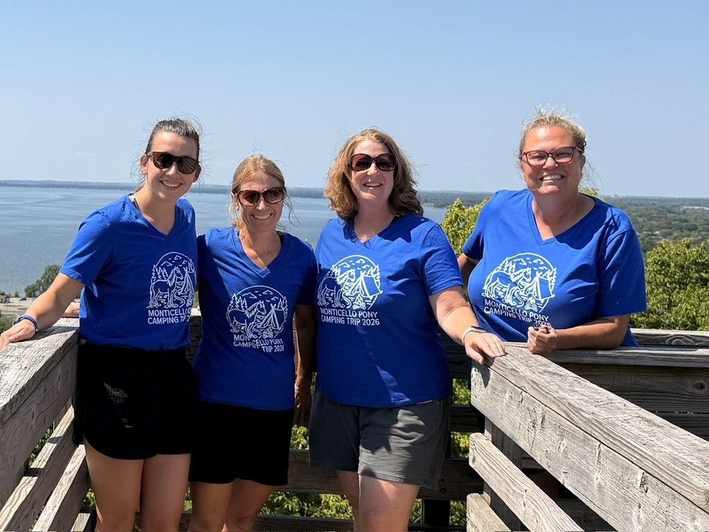 four monticello schools staff smiling at High Cliff State Park