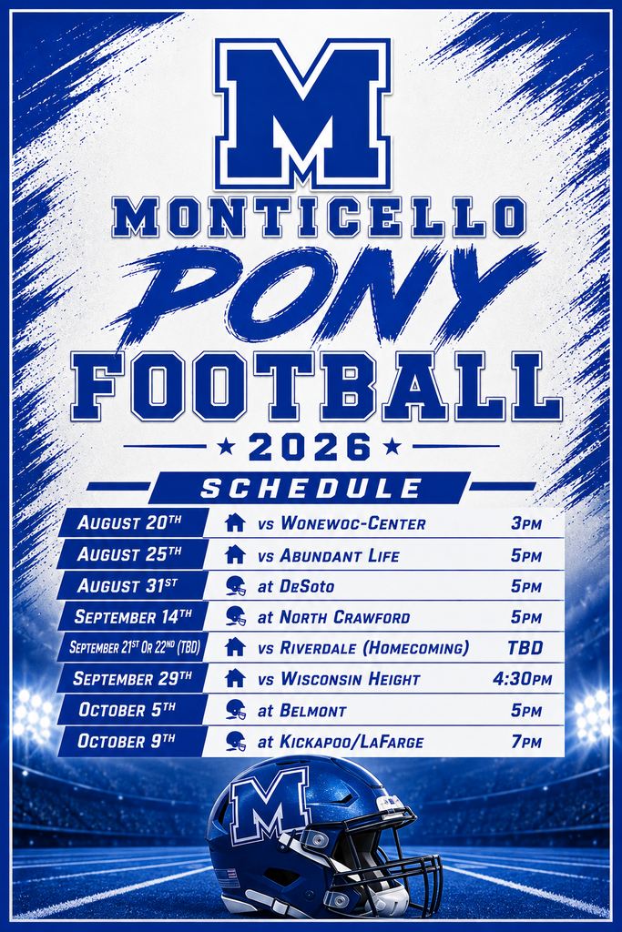 Pony Football schedule 2026