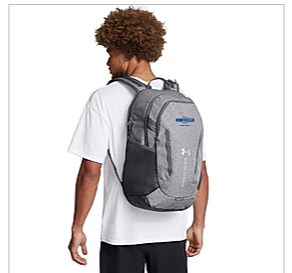 man with gray backpack