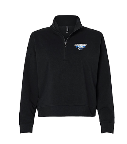 women's black 1/4 zip volleyball sweatshirt