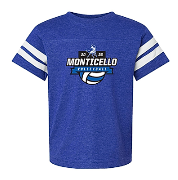 youth blue volleyball t-shirt