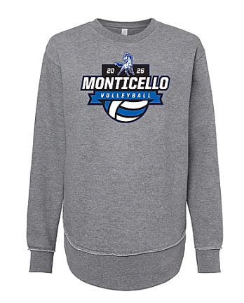 women's grey volleball crewneck sweatshirt