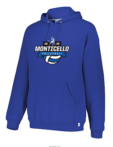 unisex blue volleyball hoodie