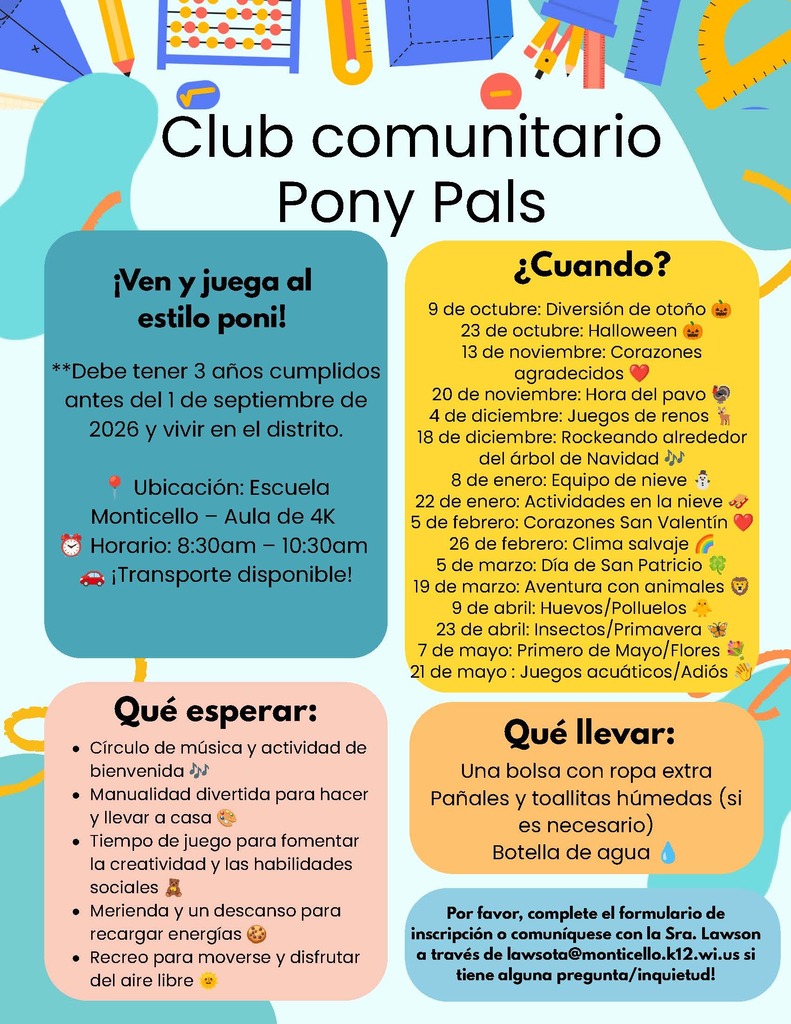 spanish version of three year old pony pals club information