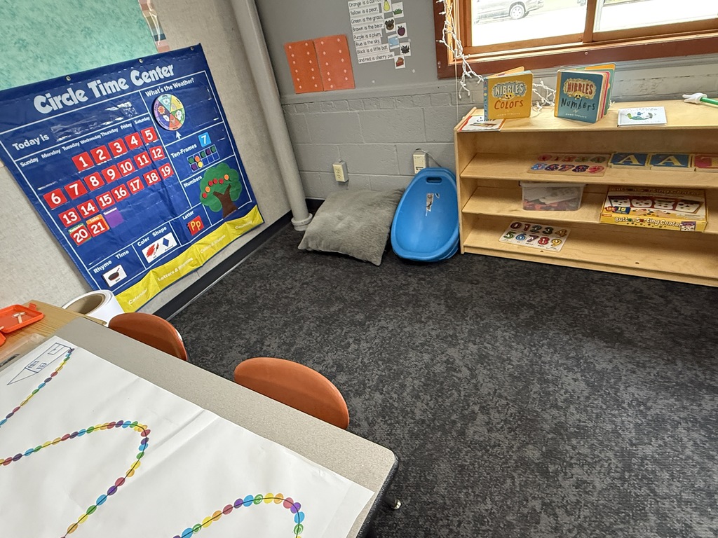 Mini classroom in the dramatic play center