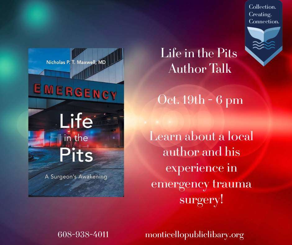 Life in the Pits Author Talk- Oct. 19 at 6pm.