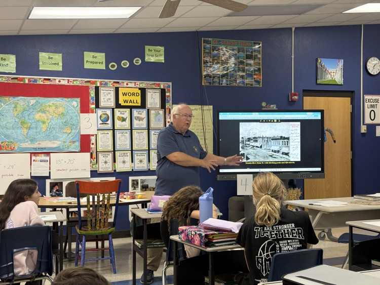 Retired teacher teaching about Monticello history
