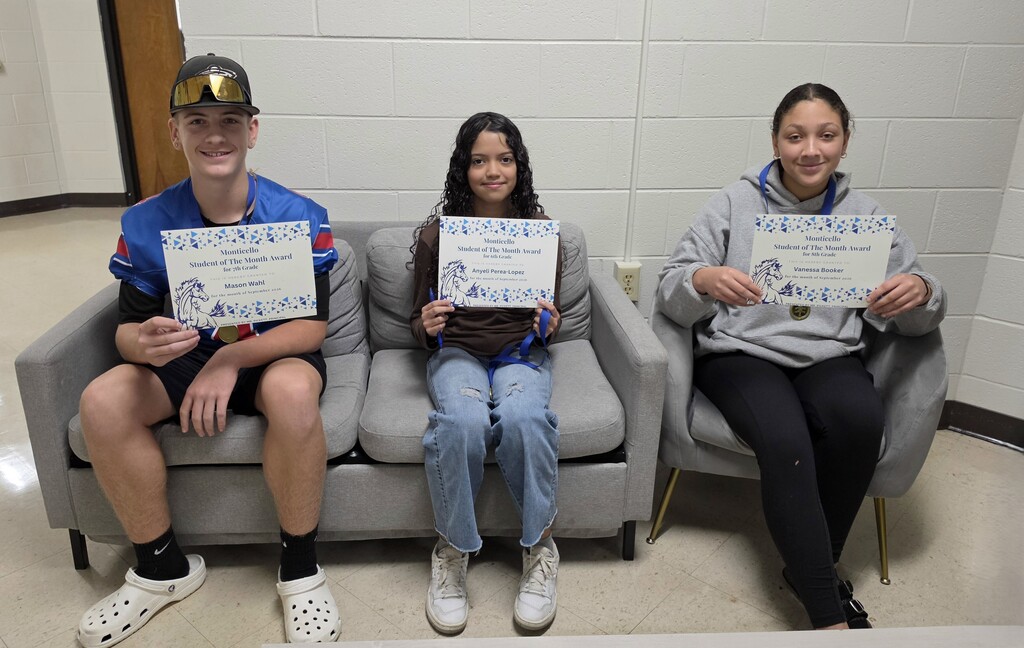 Smiling Students of the Month Holidng Certificates