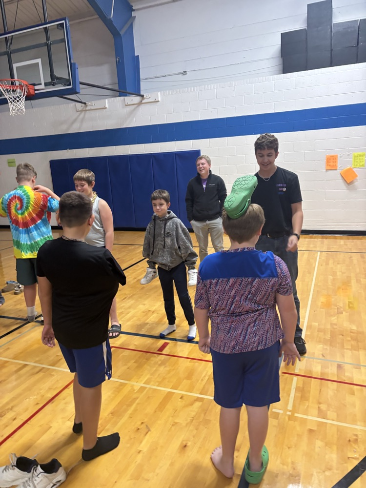 Students playing a quick change game.
