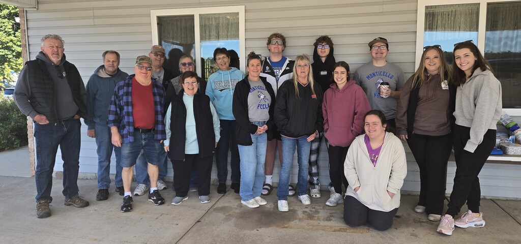 Monticello High School FCCLA members with advisor and Monticello Lions members.