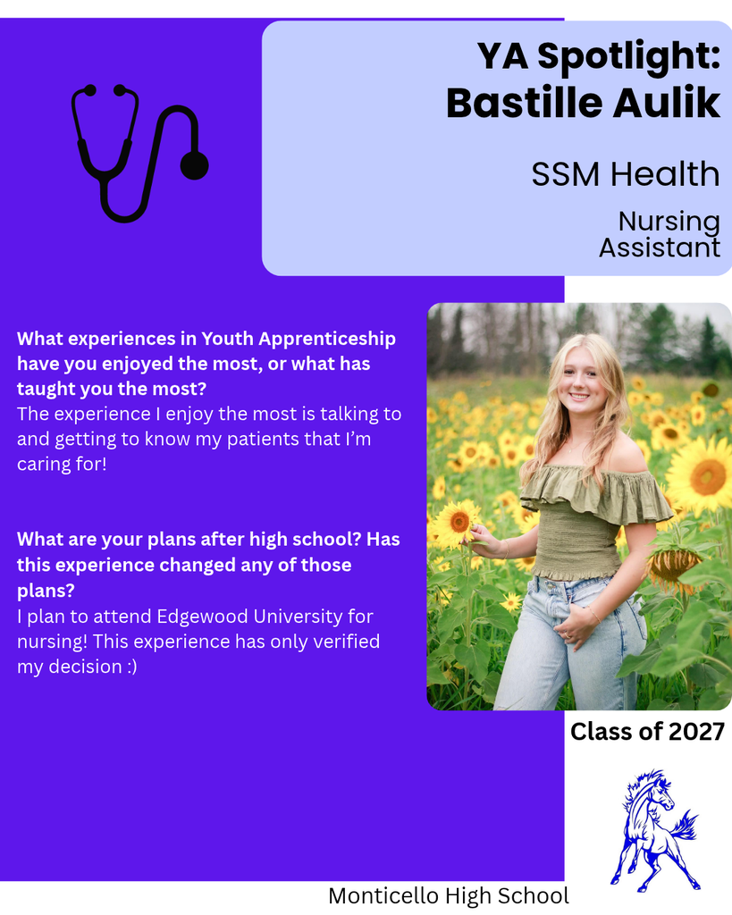 Youth apprenticeship spotlight: Bastille Aulik, SSM Health Nursiing Assistant.