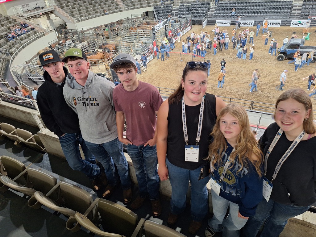 Monticello FFA members at the Three Hills Rodeo as a part of National FFA Convention.