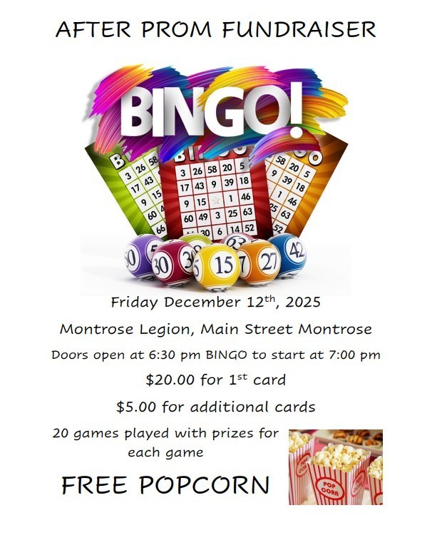 After Prom Fundraiser - Bingo