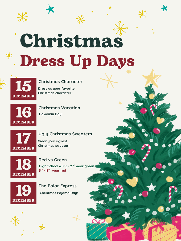 StuCo Christmas Dress Up Days Poster