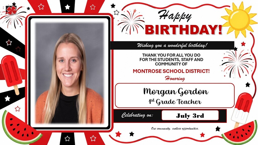 Happy Birthday Morgan Gordon