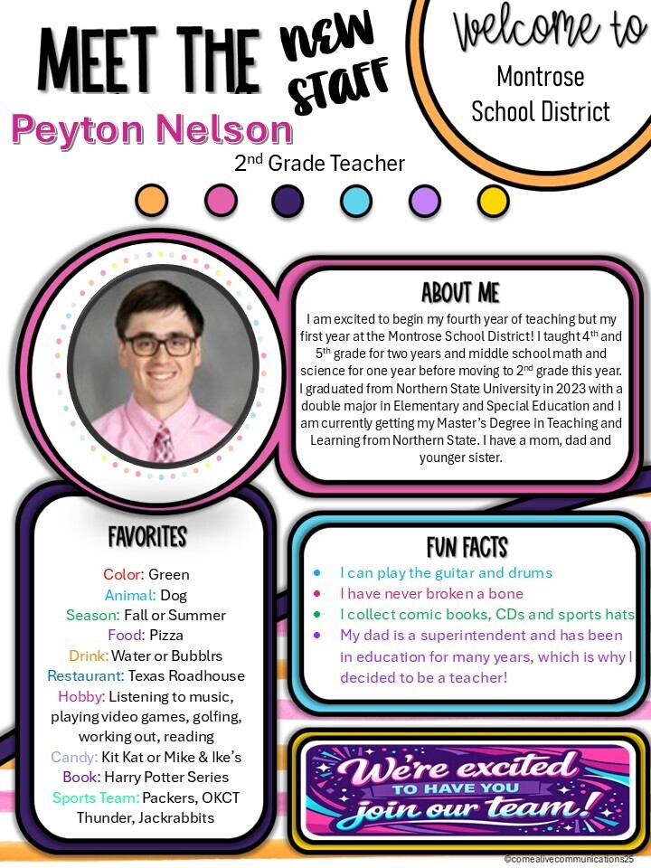 New Staff - Mr. Nelson