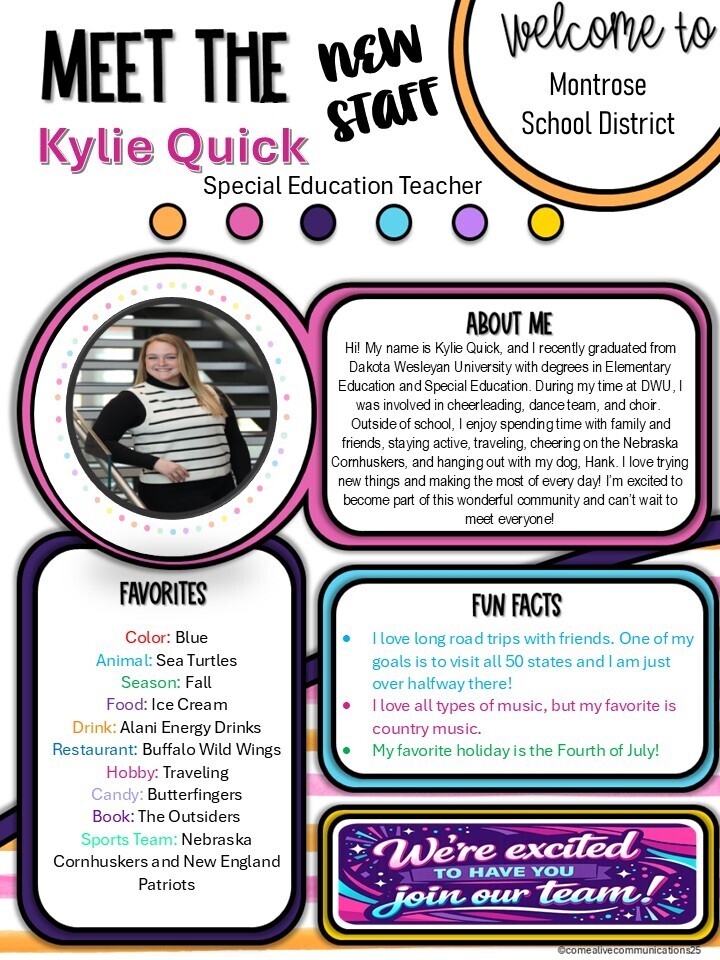 New Staff - Ms. Quick