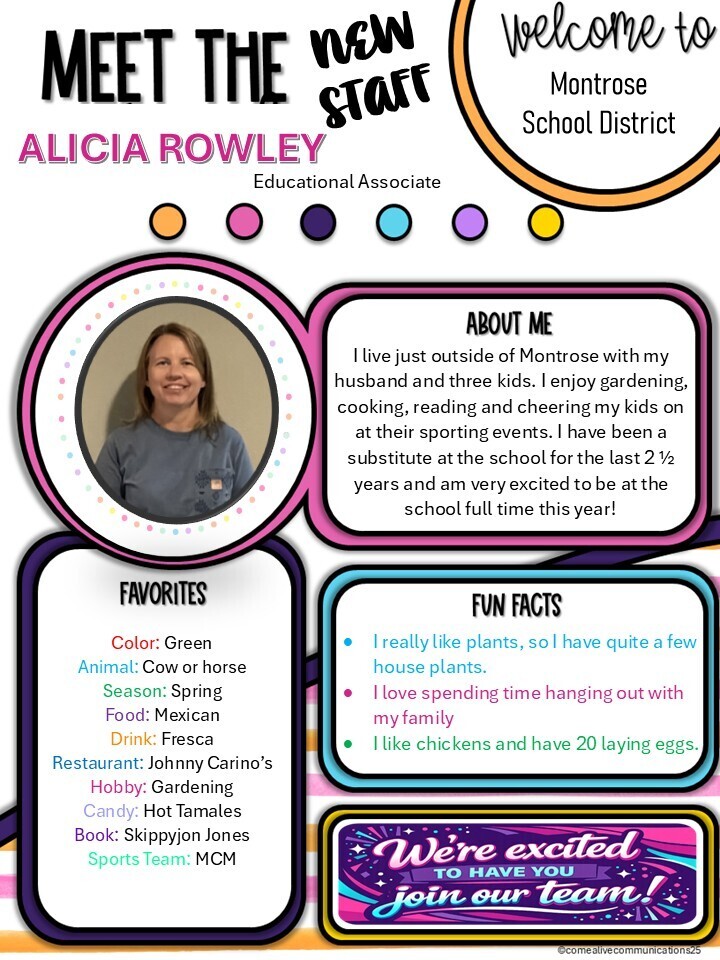New Staff - Mrs. Rowley