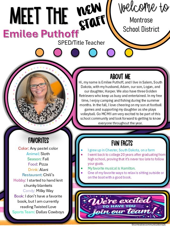 New Staff - Mrs. Puthoff