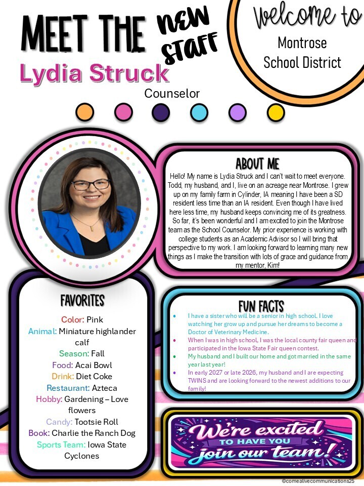 New Staff - Mrs. Struck