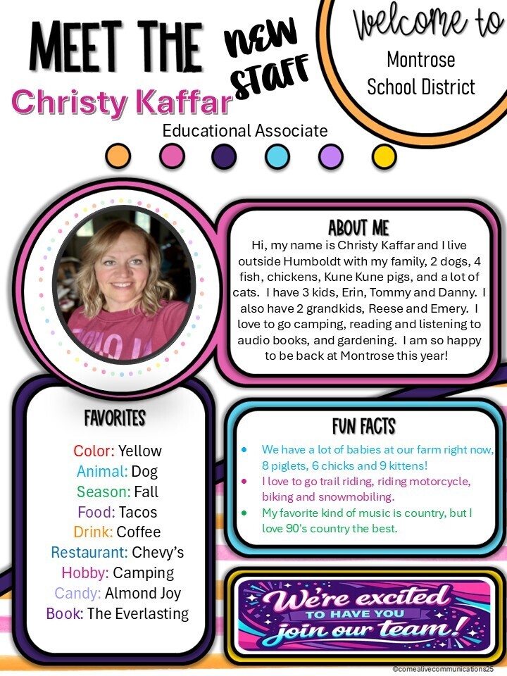 New Staff - Mrs. Kaffar