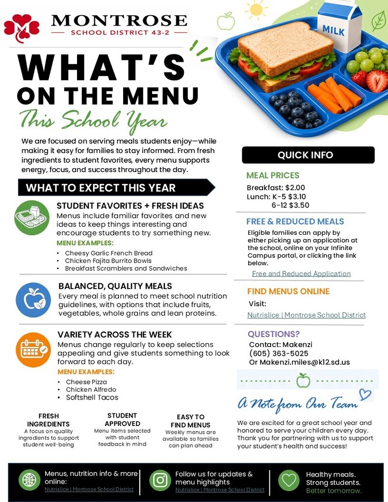 What's on the Menu This School Year