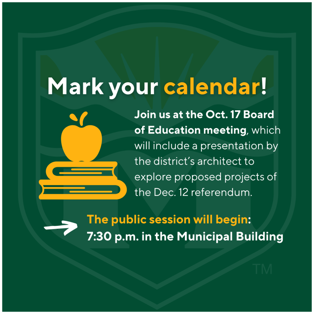 Montville Township residents are encouraged to attend one of two upcoming, district-wide, referendum presentations. The first will be held in-person during the Montville Township Board of Education meeting. The public meeting begins at 7:30 p.m., Tuesday, Oct. 17, at the Montville Township Municipal Building, 195 Changebridge Road.