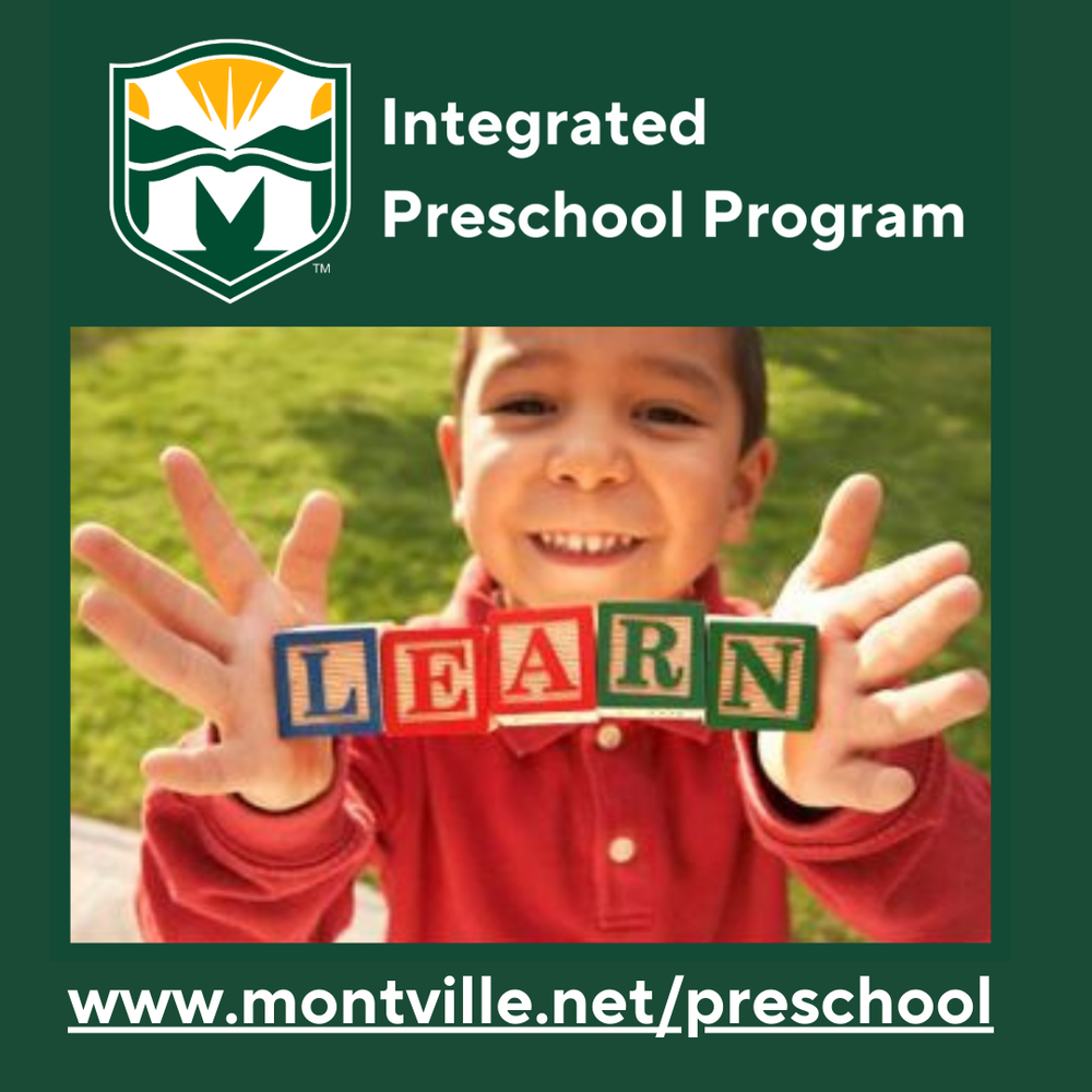 Montville Township Public Schools Integrated Preschool applications are due March 1, 2025 Information and the application can be found at www.montville.net/preschool