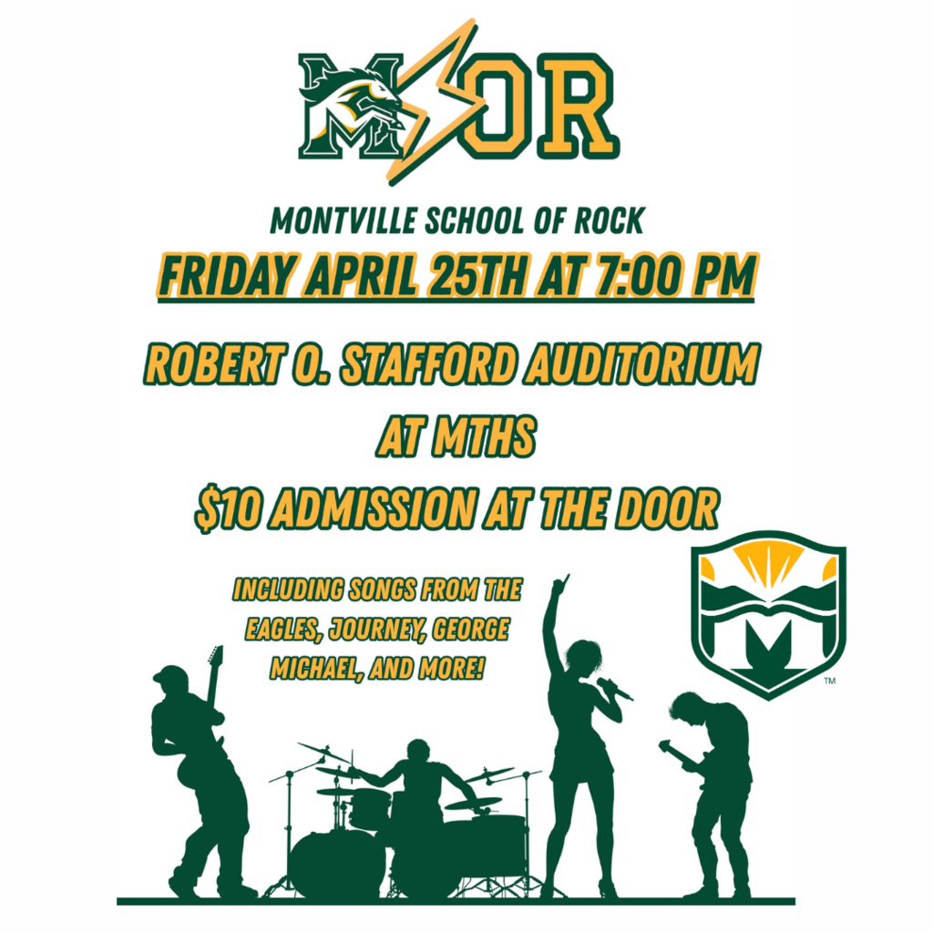 GREAT #FamilyFun! The #MTHS School of Rock! See them Perform Friday, April 25 at 7PM. Featuring songs from The Eagles, Journey, George Michael, & MORE! In the Dr. Robert O. Stafford Auditorium at MTHS. Admission is $10 at the door. A GREAT show w/GREAT student musicians! See it!