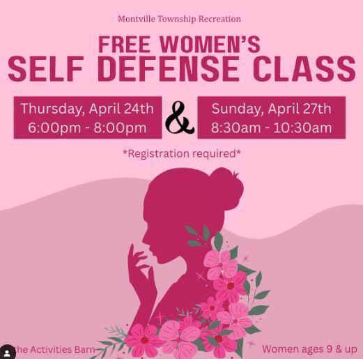 April 24 & 27 - FREE Women’s Self-Defense Classes - at the Activities Barn 