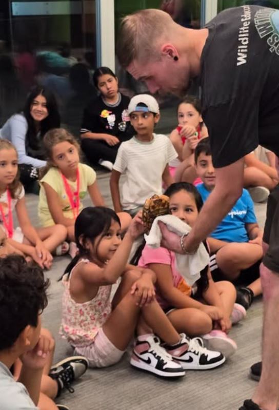 Turtle and students -- The district's Multilingual Academy kicked off the summer learning about animals! Rizzo’s Wildlife World let the students hold Ferrets & Lizards & Snakes -- Ohmy! What a GREAT  educational show! See MORE PICS: https://www.instagram.com/p/DL2bkaeM8W2/  Instagram: eslfamilyoutreach highlights this summer's Academy at #MTHS! Over 40 students in grades 1-12!