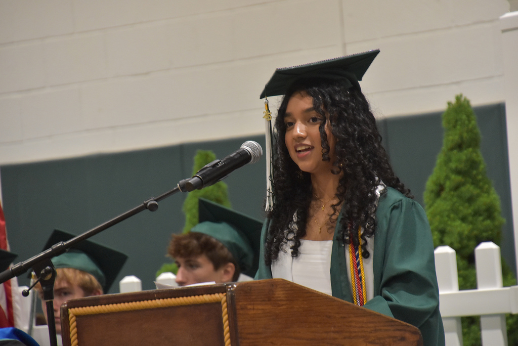 Malishka Arni, the Montville Township High School Salutatorian of the Class of 2025, spoke with  her peers, their families, and the faculty, staff and administration of the Montville Township Public Schools at the 54th Annual MTHS Commencement Ceremony on June 19. Arni encouraged her classmates to recognize the strength of asking for help.